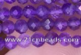 CTG1624 15.5 inches 3mm faceted round tiny amethyst beads