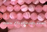 CTG1633 15.5 inches 3mm faceted round tiny rhodochrosite beads