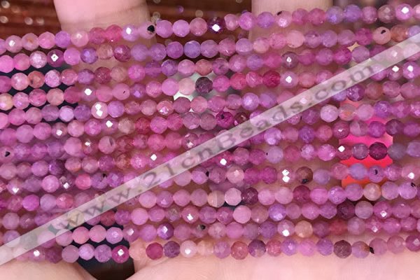 CTG1637 15.5 inches 3mm faceted round tiny ruby beads