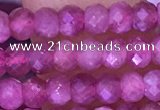 CTG1642 15.5 inches 3*4mm faceted rondelle tiny pink tourmaline beads