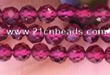 CTG1655 15.5 inches 3.5mm faceted round tiny red garnet beads