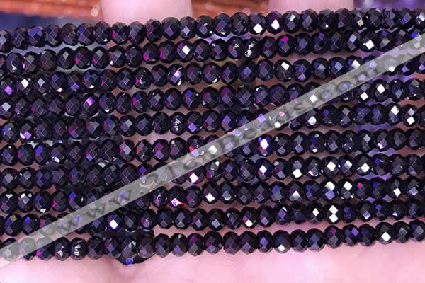 CTG1668 15.5 inches 2.5*4mm faceted rondelle tiny blue spinel beads