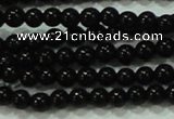 CTG17 15.5 inches 2mm round A grade tiny black agate beads