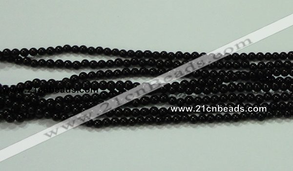 CTG17 15.5 inches 2mm round A grade tiny black agate beads