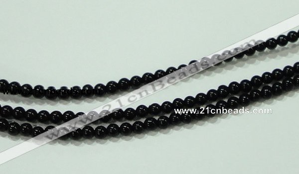 CTG18 15.5 inches 3mm round A grade tiny black agate beads