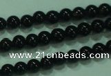 CTG19 15.5 inches 3mm round B grade tiny black agate beads