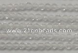 CTG202 15.5 inches 3mm faceted round tiny white crystal beads