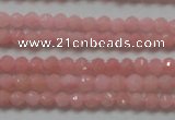 CTG203 15.5 inches 3mm faceted round tiny Chinese pink opal beads