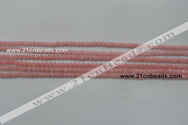 CTG203 15.5 inches 3mm faceted round tiny Chinese pink opal beads