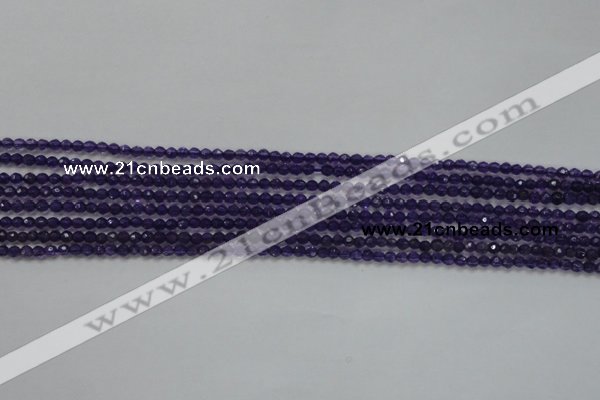 CTG205 15.5 inches 3mm faceted round tiny amethyst gemstone beads