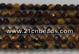 CTG207 15.5 inches 3mm faceted round tiny yellow tiger eye beads