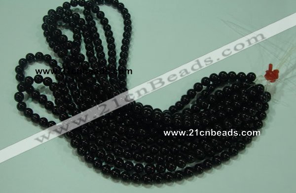 CTG21 15.5 inches 6mm round B grade black agate beads wholesale