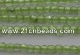 CTG210 15.5 inches 2mm faceted round tiny olive quartz beads