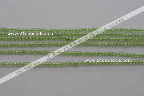 CTG210 15.5 inches 2mm faceted round tiny olive quartz beads