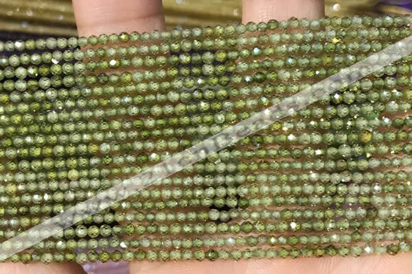 CTG2102 15 inches 2mm faceted round tiny quartz glass beads