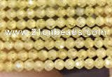 CTG2103 15 inches 2mm faceted round tiny quartz glass beads