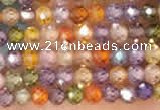 CTG2106 15 inches 2mm faceted round tiny quartz glass beads