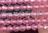 CTG2113 15 inches 2mm faceted round tiny quartz glass beads