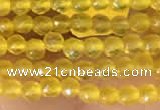 CTG2120 15 inches 2mm,3mm faceted round yellow agate gemstone beads