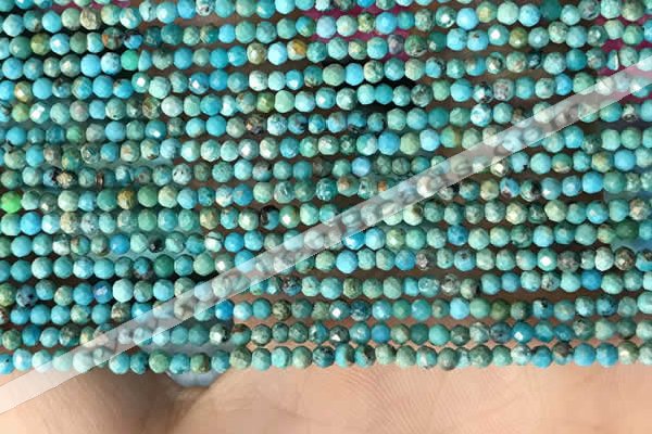 CTG2129 15 inches 2mm,3mm faceted round synthetic turquoise beads