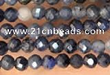 CTG2137 15 inches 2mm,3mm faceted round blue dumortierite beads