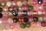 CTG2140 15 inches 2mm,3mm & 4mm faceted round natural tourmaline beads