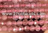 CTG2141 15 inches 2mm,3mm & 4mm faceted round strawberry quartz beads