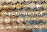 CTG2143 15 inches 2mm,3mm faceted round golden rutilated quartz beads