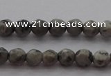 CTG215 15.5 inches 3mm faceted round tiny grey picture jasper beads