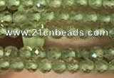 CTG2157 15 inches 2mm,3mm faceted round olive quartz gemstone beads