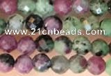 CTG2183 15 inches 2mm,3mm faceted round ruby zoisite beads