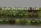 CTG219 15.5 inches 3mm faceted round tiny green garnet beads