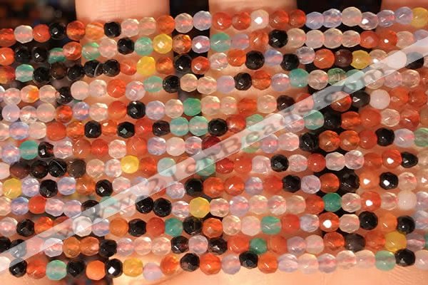 CTG2201 15 inches 2mm,3mm & 4mm faceted round agate gemstone beads