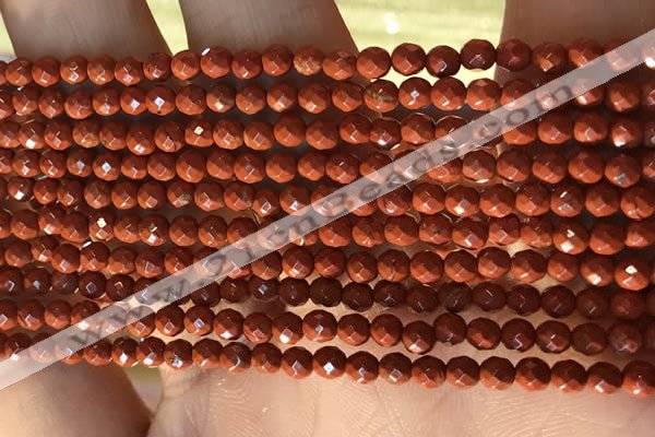 CTG2206 15 inches 2mm,3mm faceted round red jasper beads