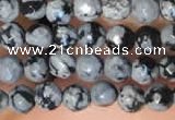 CTG2210 15 inches 2mm,3mm faceted round snowflake obsidian beads