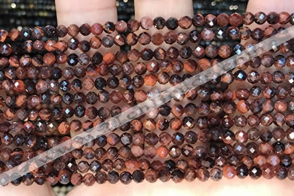 CTG2212 15 inches 2mm,3mm faceted round red tiger eye beads