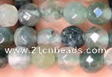 CTG2221 15 inches 2mm,3mm & 4mm faceted round moss agate beads