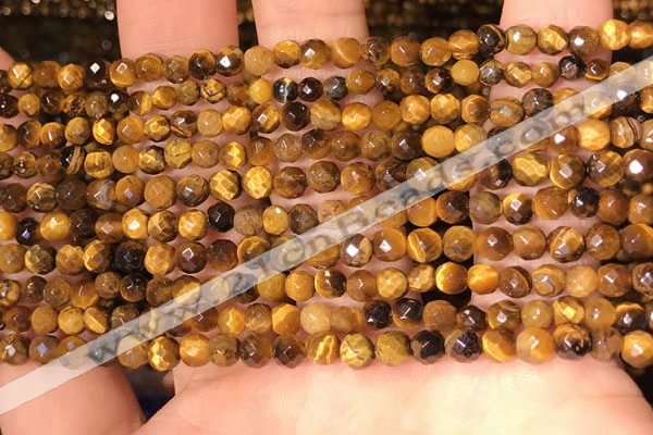 CTG2222 15 inches 2mm,3mm faceted round yellow tiger eye beads