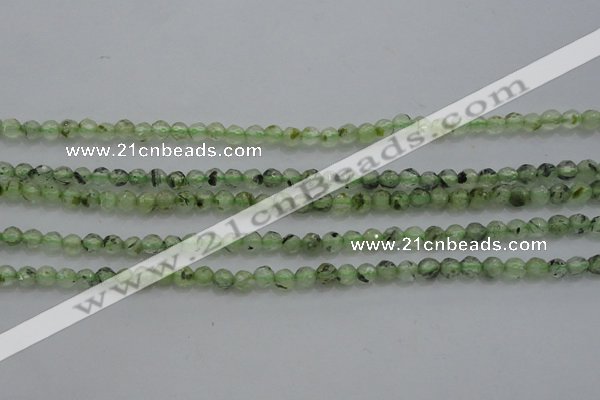 CTG224 15.5 inches 3mm faceted round tiny green rutilated quartz beads