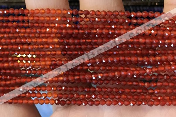 CTG2243 15 inches 2mm faceted round red agate beads