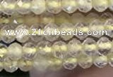 CTG2244 15 inches 2mm faceted round golden rutilated quartz beads