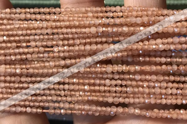 CTG2247 15 inches 2mm faceted round natural sunstone beads