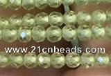 CTG2250 15 inches 2mm faceted round natural olive quartz beads