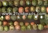 CTG2252 15 inches 2mm faceted round unakite gemstone beads