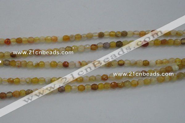 CTG226 15.5 inches 3mm faceted round tiny yellow botswana agate beads