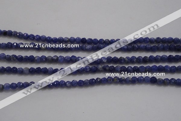 CTG227 15.5 inches 3mm faceted round tiny sodalite gemstone beads