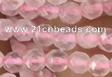 CTG2500 15.5 inches 4mm faceted round rose quartz beads