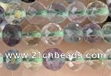 CTG2509 15.5 inches 4mm faceted round fluorite beads wholesale