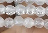 CTG2515 15.5 inches 4mm faceted round white jade beads wholesale