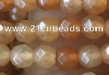 CTG2519 15.5 inches 4mm faceted round red aventurine beads